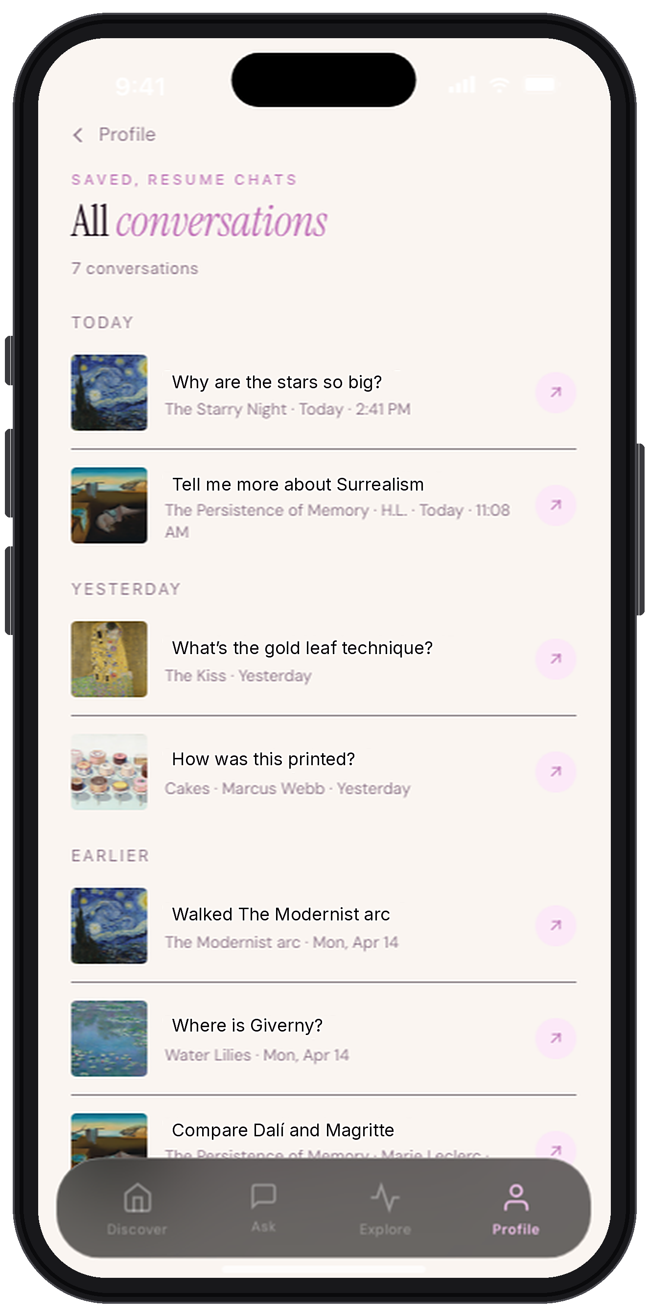 gaze chat history in your library